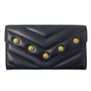 CHANEL Black Lambskin Leather Wallet